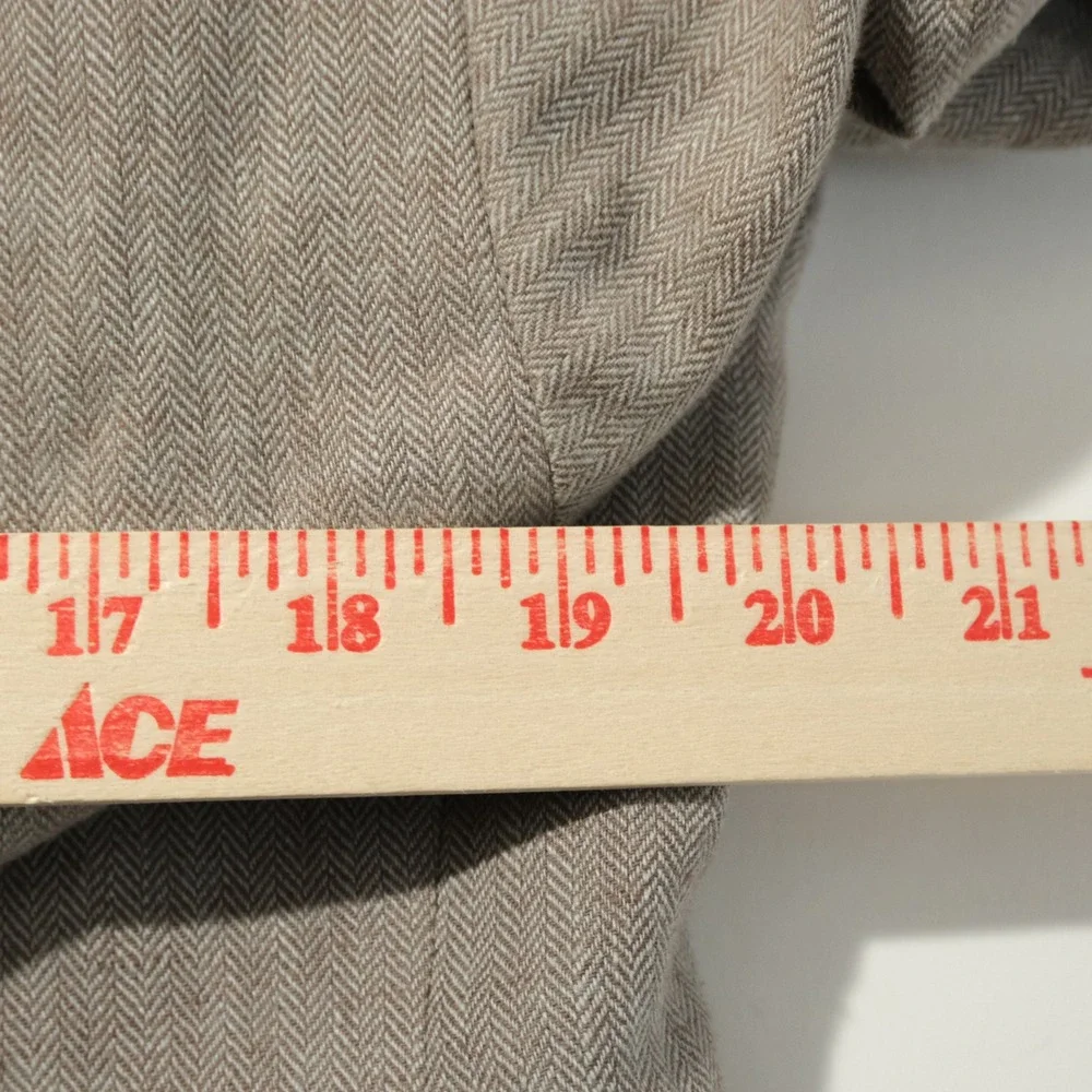 Banana Republic 44R Sport Coat Linen Blend Beige Herringbone Two Button Vented